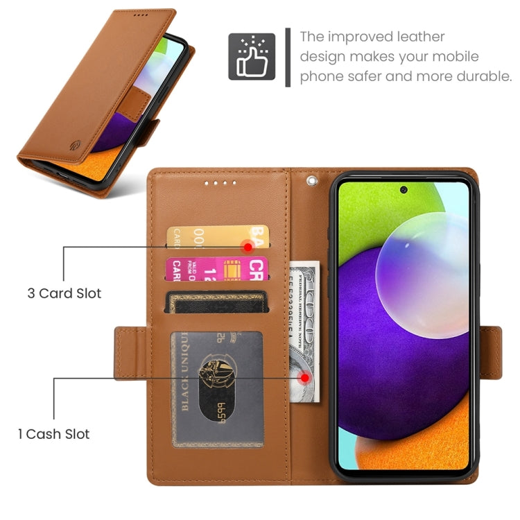 For Samsung Galaxy A52 4G / 5G Side Buckle Magnetic Frosted Leather Phone Case