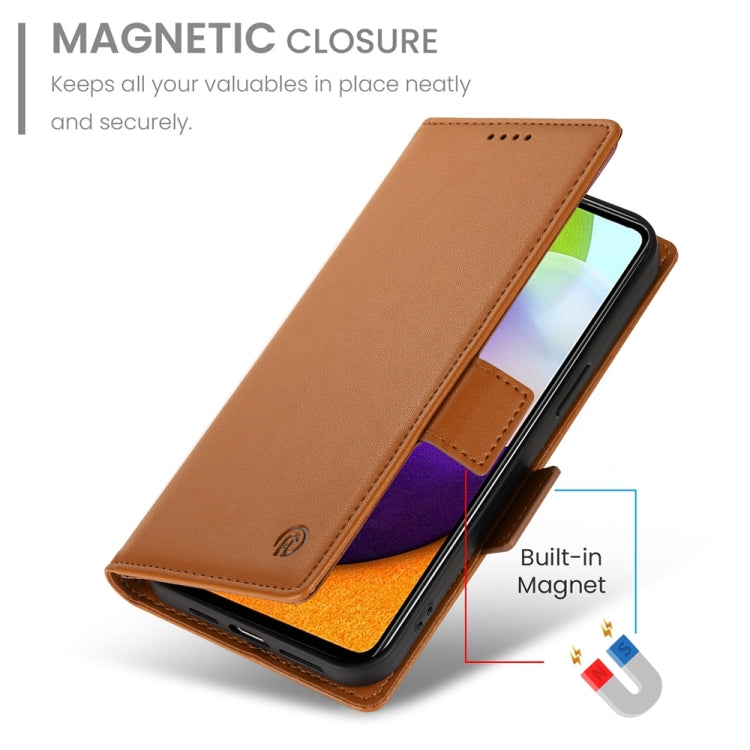 For Samsung Galaxy A52 4G / 5G Side Buckle Magnetic Frosted Leather Phone Case