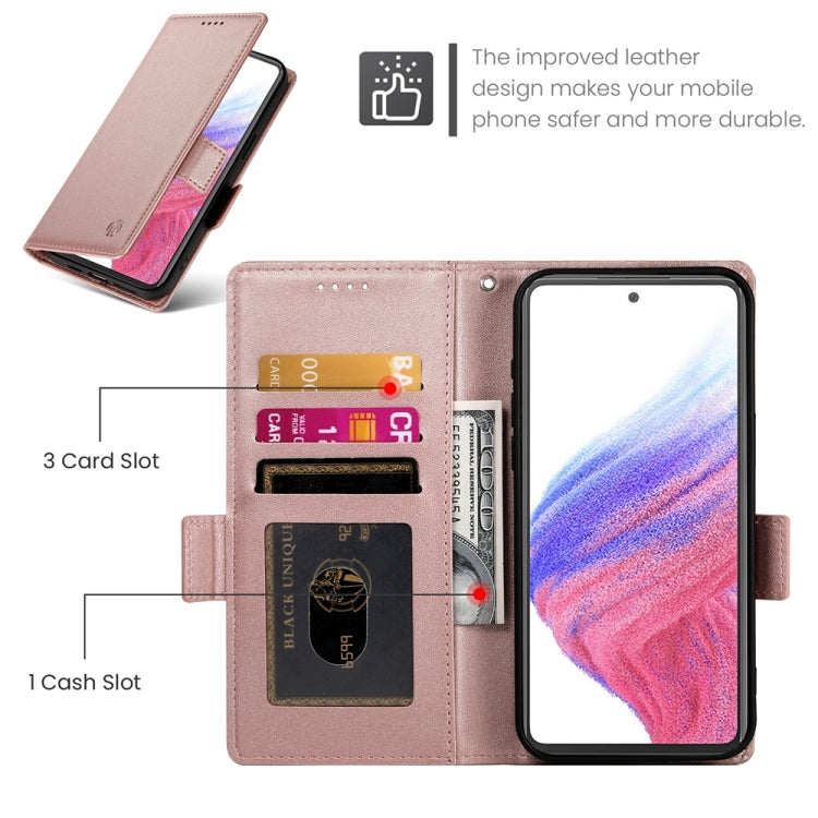 For Samsung Galaxy A53 5G Side Buckle Magnetic Frosted Leather Phone Case