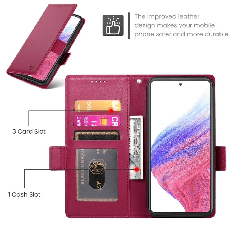 For Samsung Galaxy A53 5G Side Buckle Magnetic Frosted Leather Phone Case