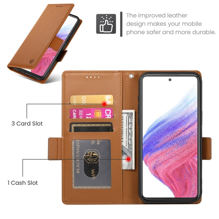For Samsung Galaxy A53 5G Side Buckle Magnetic Frosted Leather Phone Case