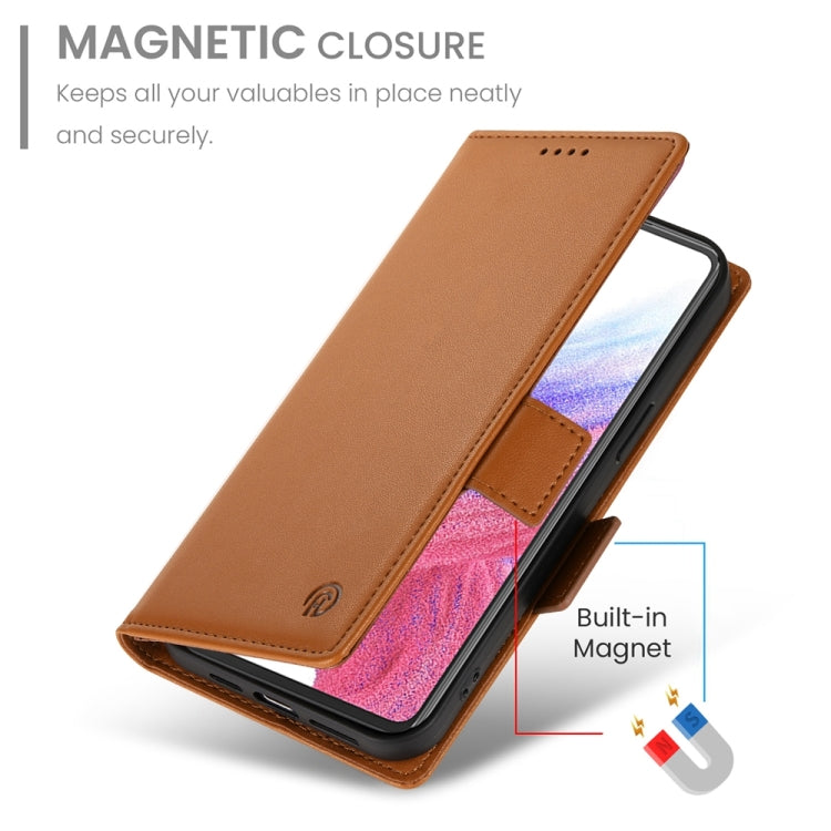 For Samsung Galaxy A53 5G Side Buckle Magnetic Frosted Leather Phone Case