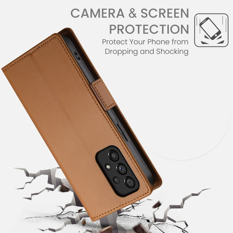 For Samsung Galaxy A53 5G Side Buckle Magnetic Frosted Leather Phone Case
