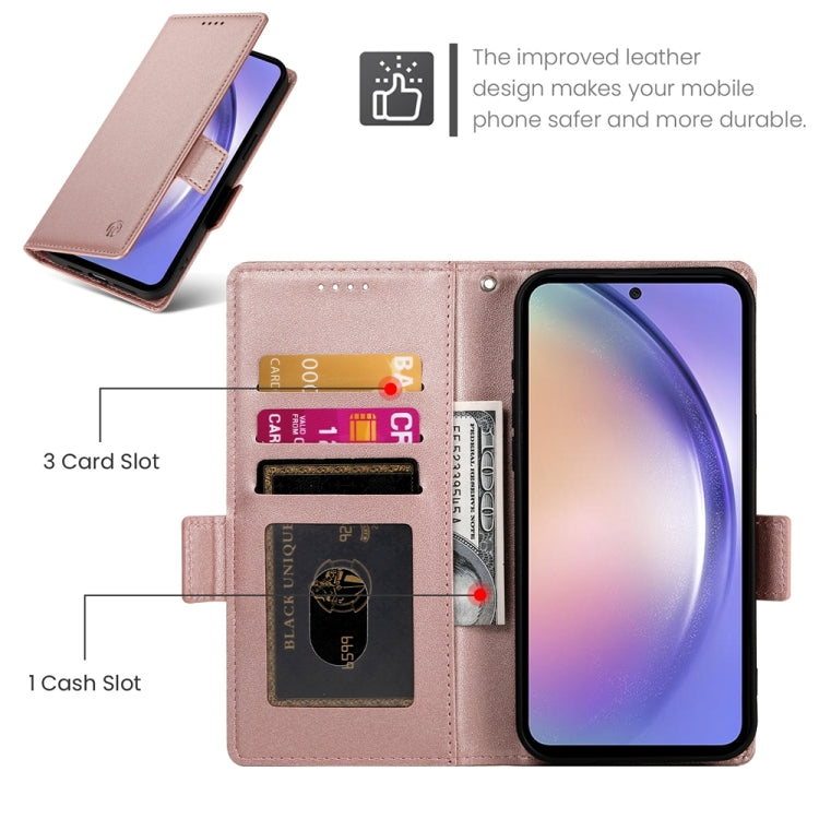 For Samsung Galaxy A54 5G Side Buckle Magnetic Frosted Leather Phone Case
