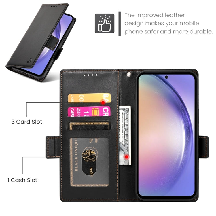 For Samsung Galaxy A54 5G Side Buckle Magnetic Frosted Leather Phone Case