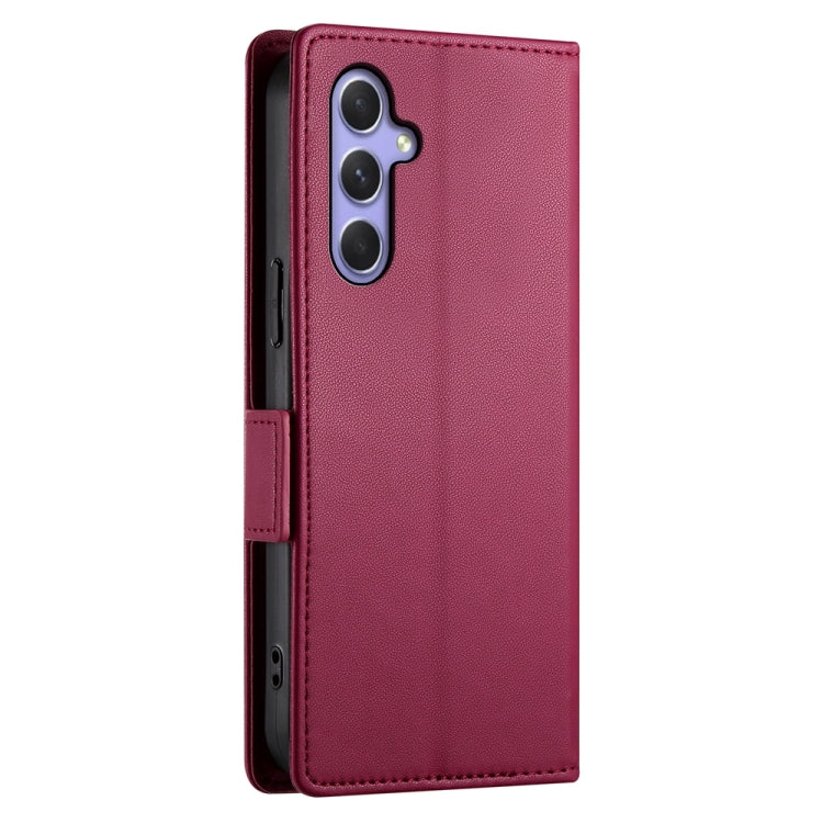 For Samsung Galaxy A54 5G Side Buckle Magnetic Frosted Leather Phone Case