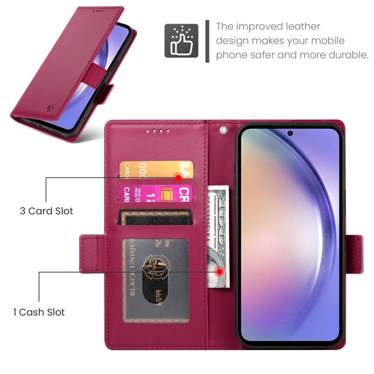 For Samsung Galaxy A54 5G Side Buckle Magnetic Frosted Leather Phone Case