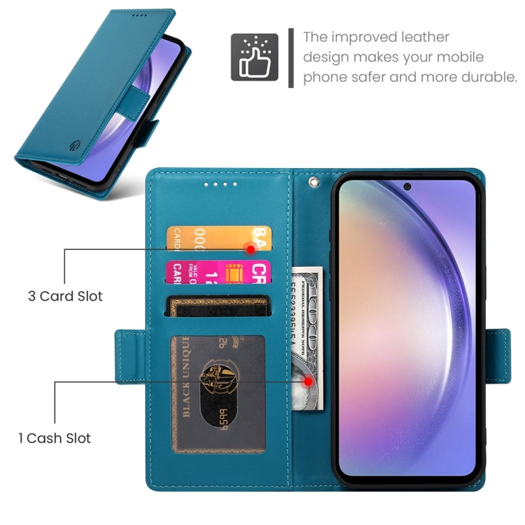 For Samsung Galaxy A54 5G Side Buckle Magnetic Frosted Leather Phone Case