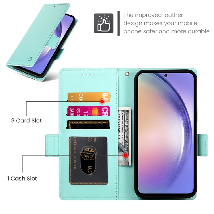 For Samsung Galaxy A54 5G Side Buckle Magnetic Frosted Leather Phone Case