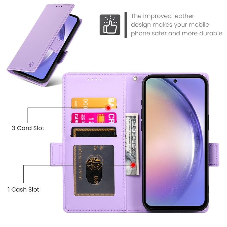 For Samsung Galaxy A54 5G Side Buckle Magnetic Frosted Leather Phone Case