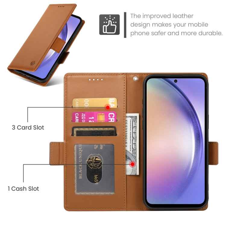 For Samsung Galaxy A54 5G Side Buckle Magnetic Frosted Leather Phone Case