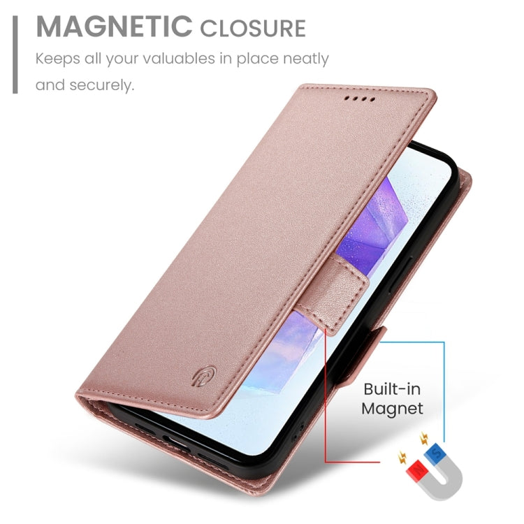 For Samsung Galaxy A55 5G Side Buckle Magnetic Frosted Leather Phone Case