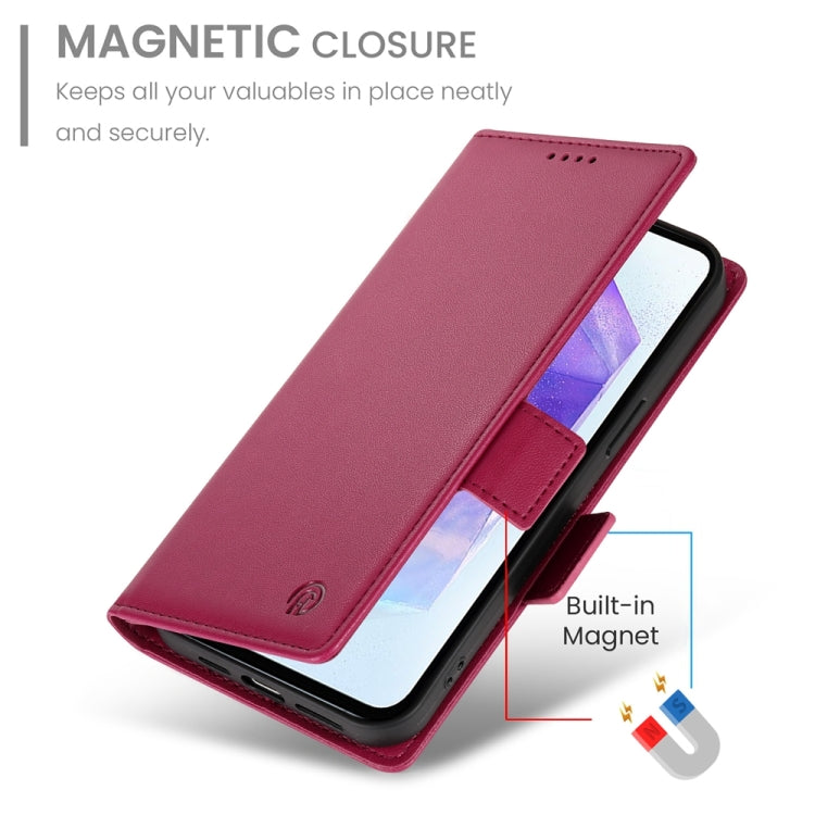 For Samsung Galaxy A55 5G Side Buckle Magnetic Frosted Leather Phone Case