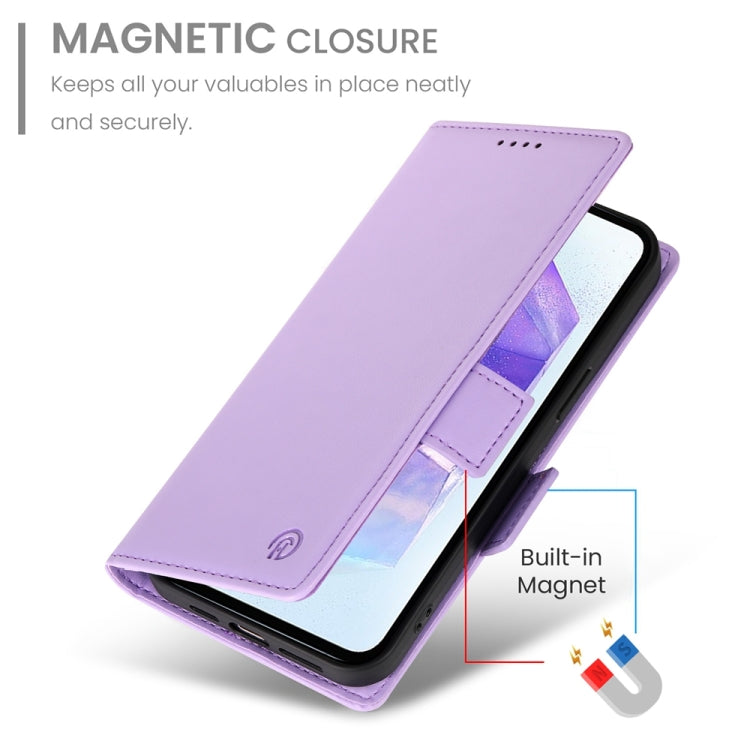 For Samsung Galaxy A55 5G Side Buckle Magnetic Frosted Leather Phone Case