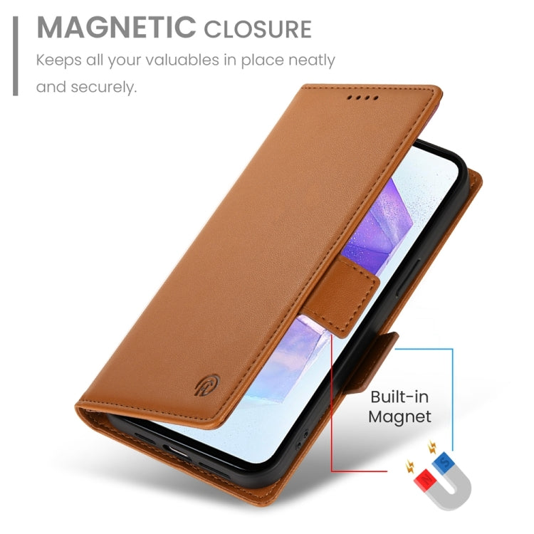 For Samsung Galaxy A55 5G Side Buckle Magnetic Frosted Leather Phone Case