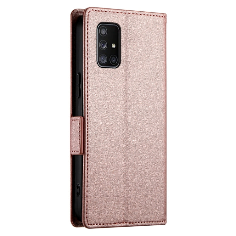 For Samsung Galaxy A71 4G Side Buckle Magnetic Frosted Leather Phone Case