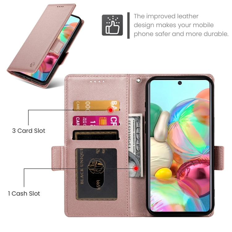 For Samsung Galaxy A71 4G Side Buckle Magnetic Frosted Leather Phone Case