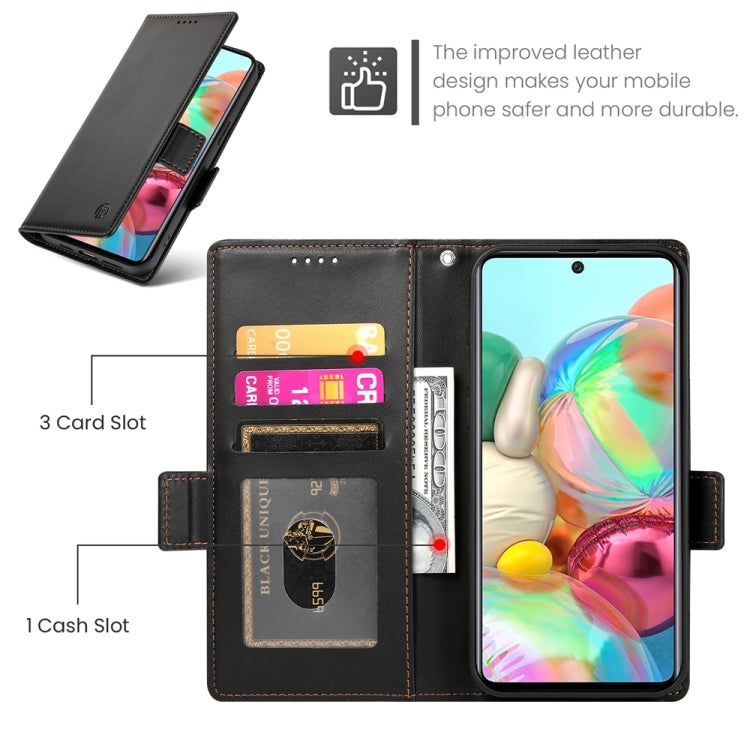 For Samsung Galaxy A71 4G Side Buckle Magnetic Frosted Leather Phone Case