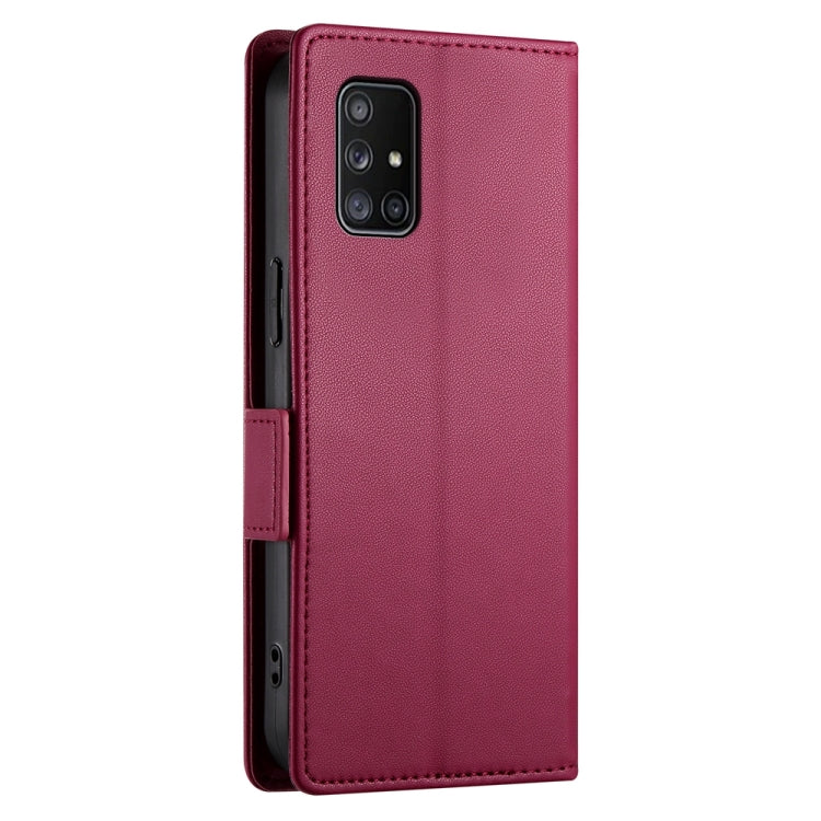 For Samsung Galaxy A71 4G Side Buckle Magnetic Frosted Leather Phone Case