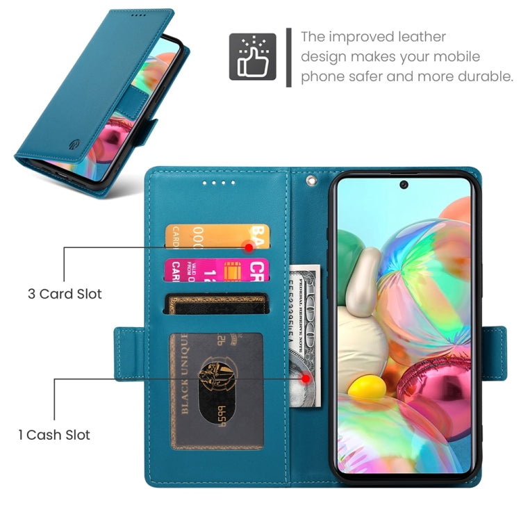 For Samsung Galaxy A71 4G Side Buckle Magnetic Frosted Leather Phone Case