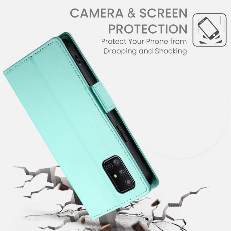 For Samsung Galaxy A71 4G Side Buckle Magnetic Frosted Leather Phone Case
