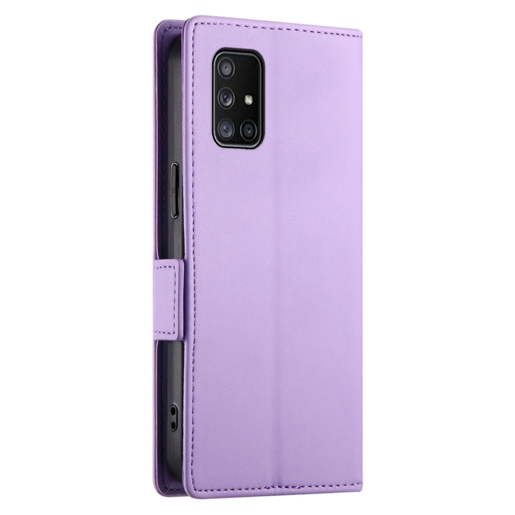 For Samsung Galaxy A71 4G Side Buckle Magnetic Frosted Leather Phone Case