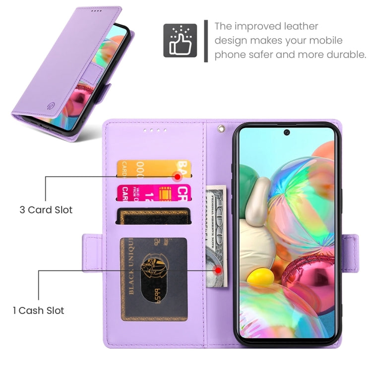 For Samsung Galaxy A71 4G Side Buckle Magnetic Frosted Leather Phone Case