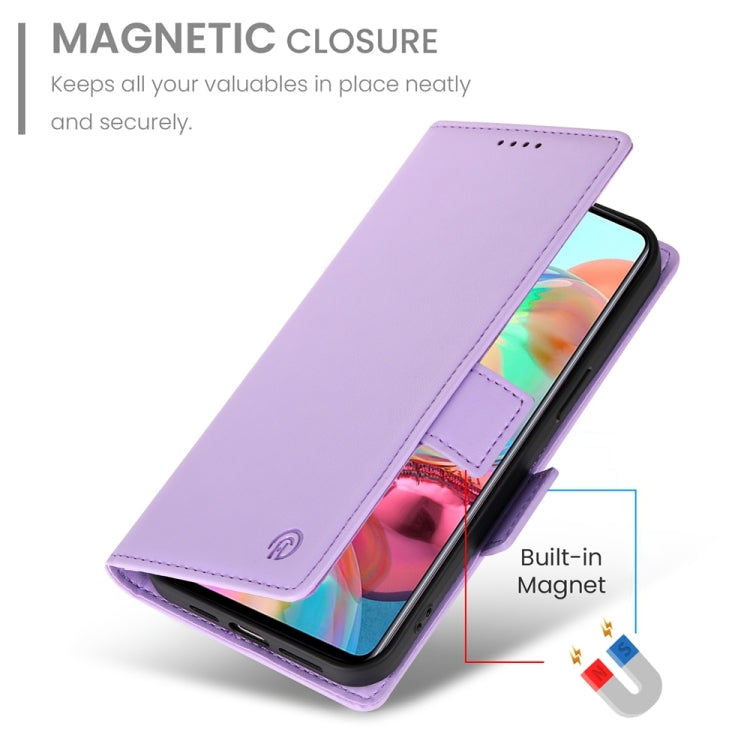 For Samsung Galaxy A71 4G Side Buckle Magnetic Frosted Leather Phone Case