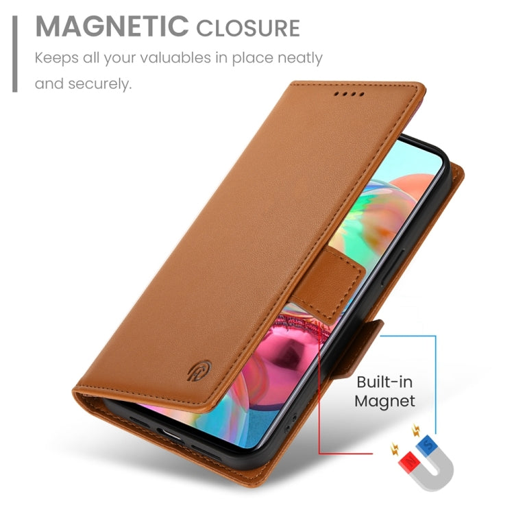 For Samsung Galaxy A71 4G Side Buckle Magnetic Frosted Leather Phone Case