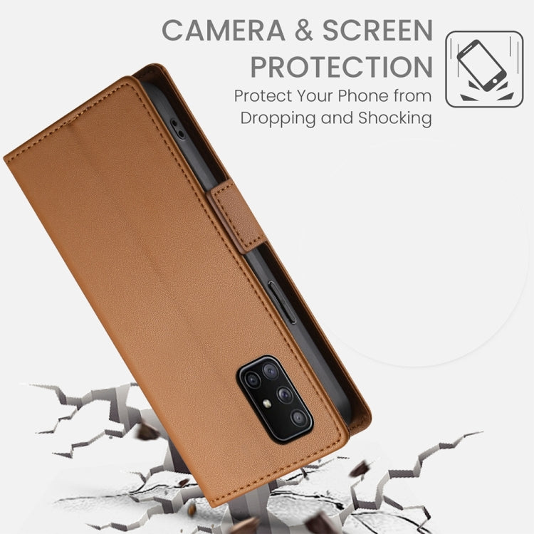 For Samsung Galaxy A71 4G Side Buckle Magnetic Frosted Leather Phone Case