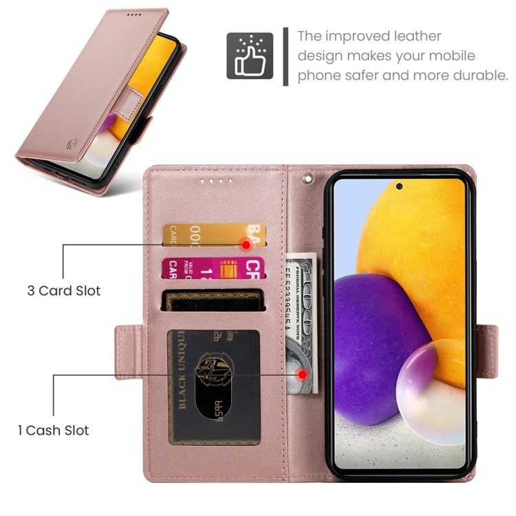 For Samsung Galaxy A72 4G / 5G Side Buckle Magnetic Frosted Leather Phone Case