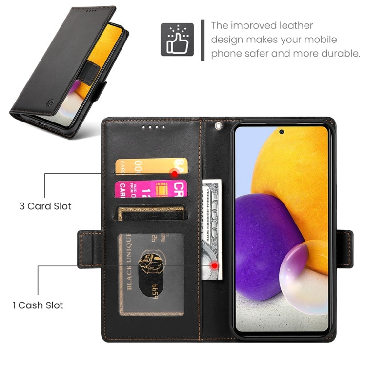 For Samsung Galaxy A72 4G / 5G Side Buckle Magnetic Frosted Leather Phone Case