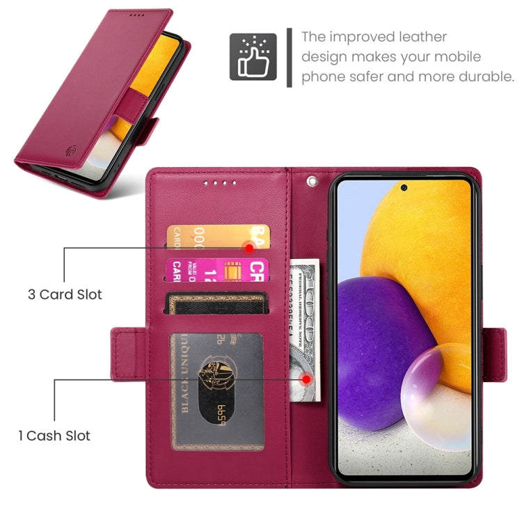 For Samsung Galaxy A72 4G / 5G Side Buckle Magnetic Frosted Leather Phone Case