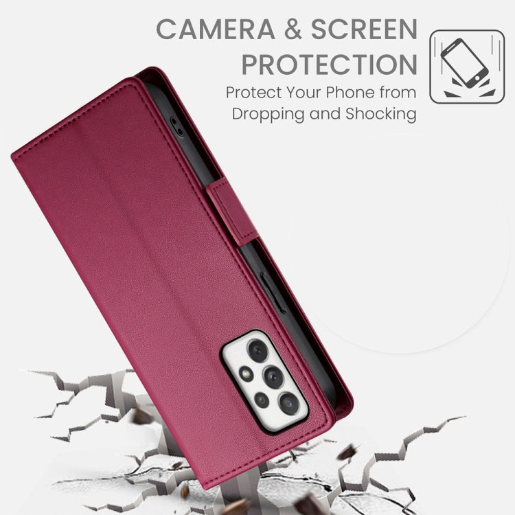 For Samsung Galaxy A72 4G / 5G Side Buckle Magnetic Frosted Leather Phone Case