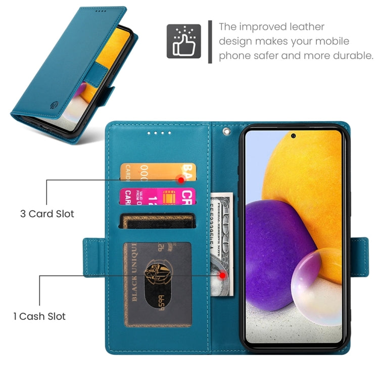 For Samsung Galaxy A72 4G / 5G Side Buckle Magnetic Frosted Leather Phone Case