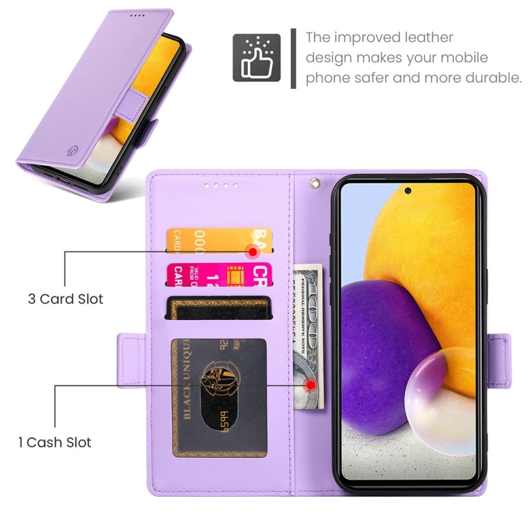 For Samsung Galaxy A72 4G / 5G Side Buckle Magnetic Frosted Leather Phone Case