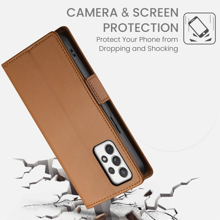 For Samsung Galaxy A72 4G / 5G Side Buckle Magnetic Frosted Leather Phone Case