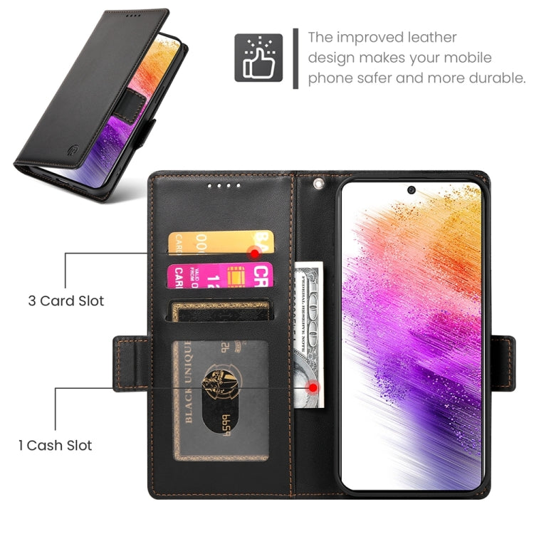 For Samsung Galaxy A73 5G Side Buckle Magnetic Frosted Leather Phone Case