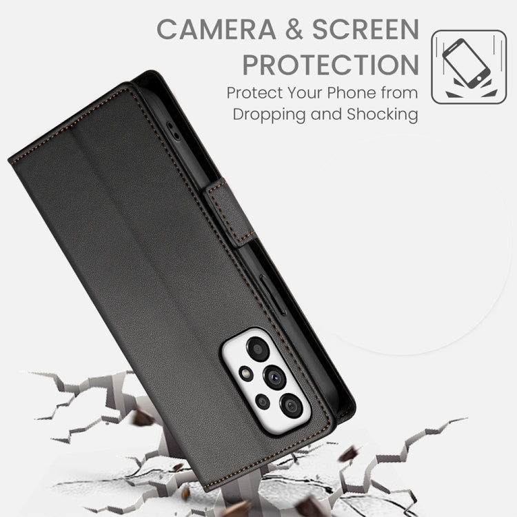 For Samsung Galaxy A73 5G Side Buckle Magnetic Frosted Leather Phone Case