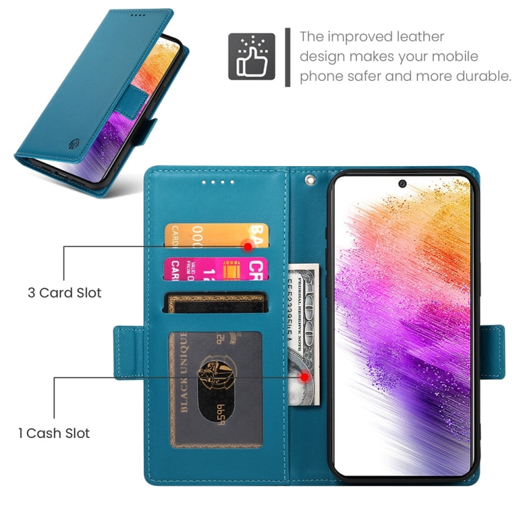 For Samsung Galaxy A73 5G Side Buckle Magnetic Frosted Leather Phone Case