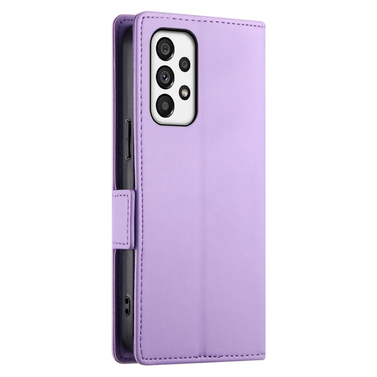 For Samsung Galaxy A73 5G Side Buckle Magnetic Frosted Leather Phone Case