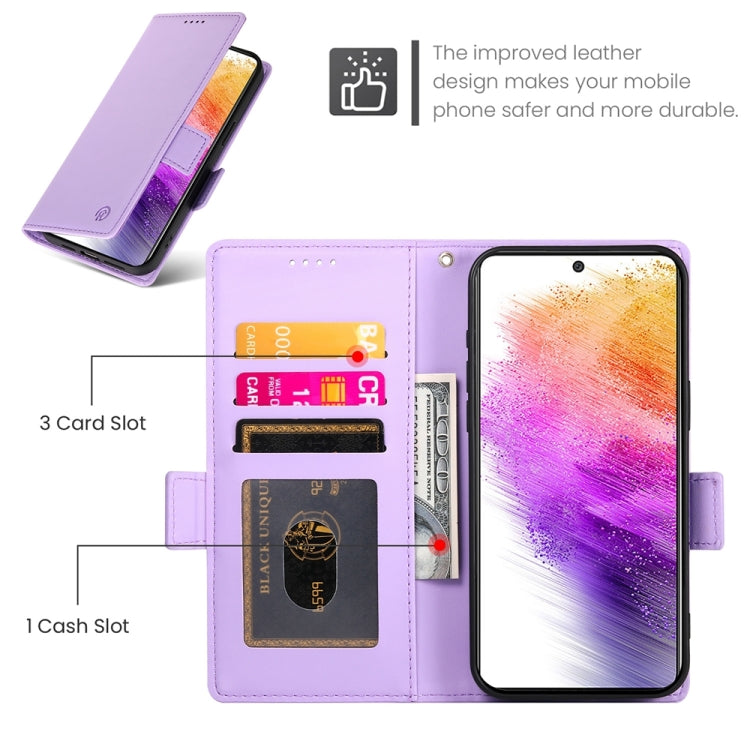 For Samsung Galaxy A73 5G Side Buckle Magnetic Frosted Leather Phone Case