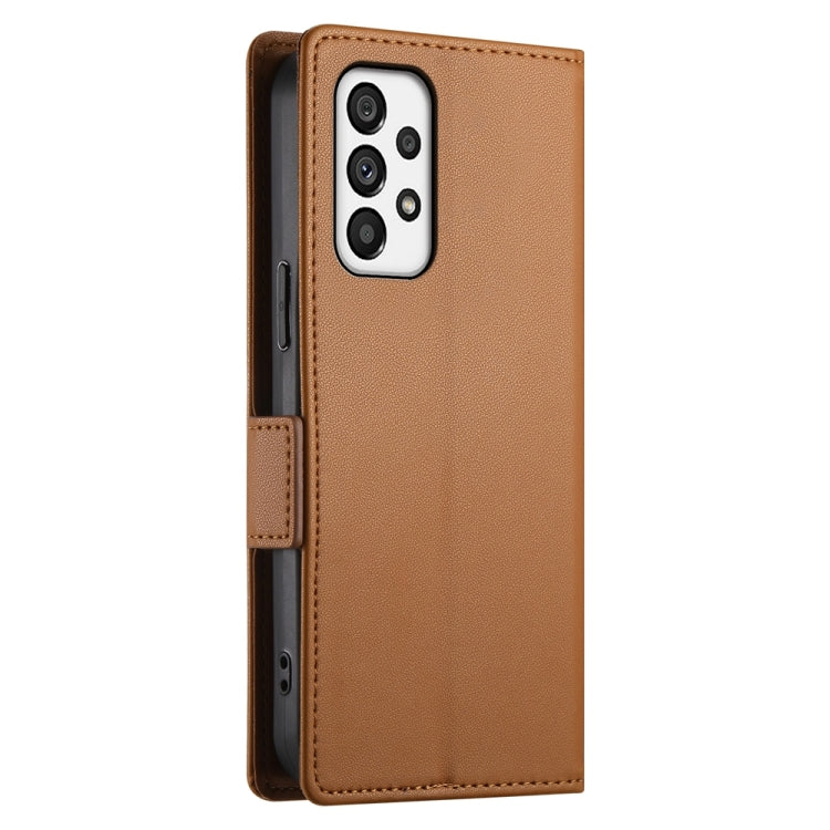 For Samsung Galaxy A73 5G Side Buckle Magnetic Frosted Leather Phone Case