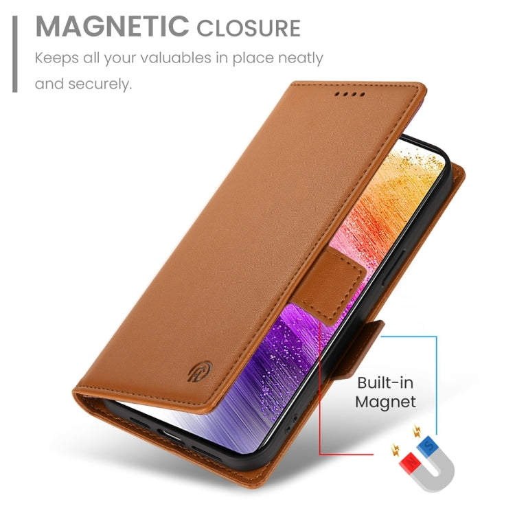 For Samsung Galaxy A73 5G Side Buckle Magnetic Frosted Leather Phone Case