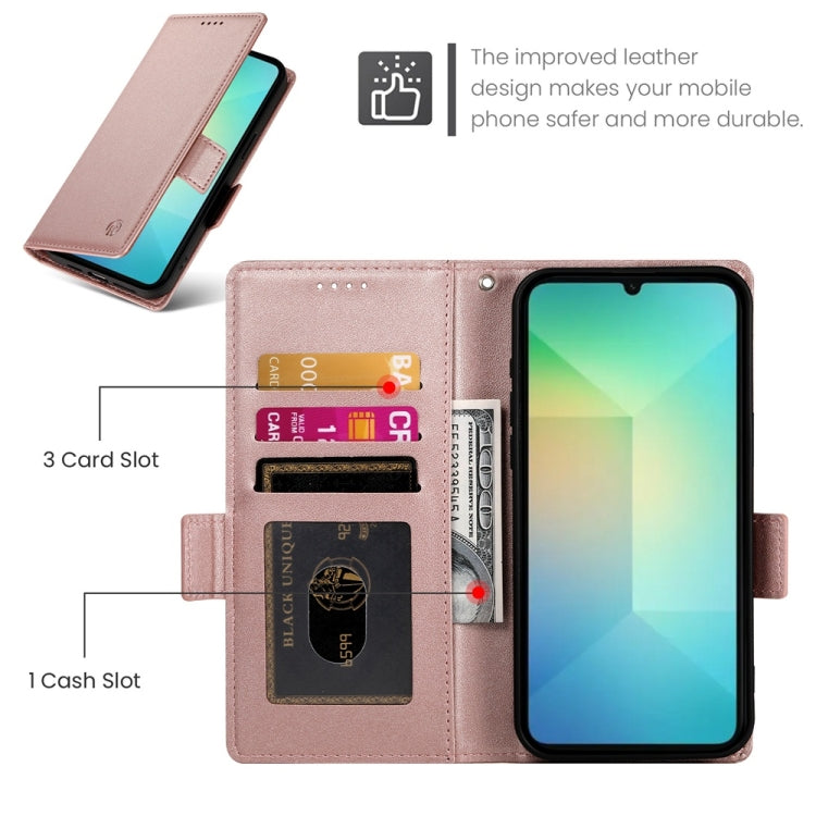 For Samsung Galaxy A06 4G / 5G / A07 4G Side Buckle Magnetic Frosted Leather Phone Case