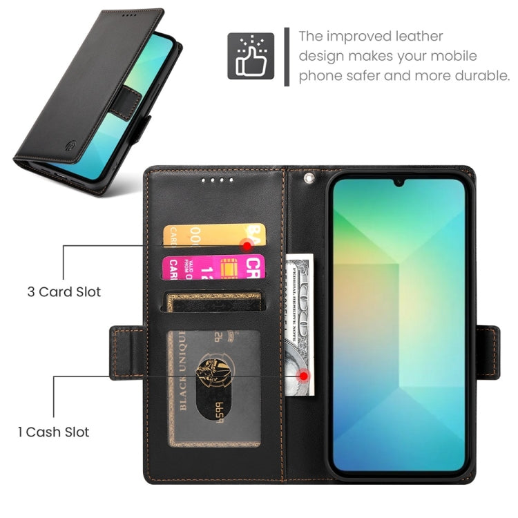 For Samsung Galaxy A06 4G / 5G / A07 4G Side Buckle Magnetic Frosted Leather Phone Case