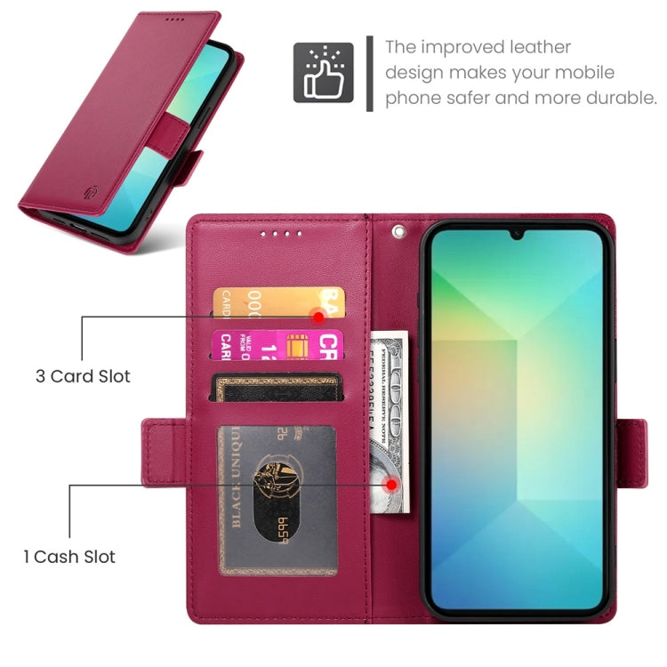 For Samsung Galaxy A06 4G / 5G / A07 4G Side Buckle Magnetic Frosted Leather Phone Case