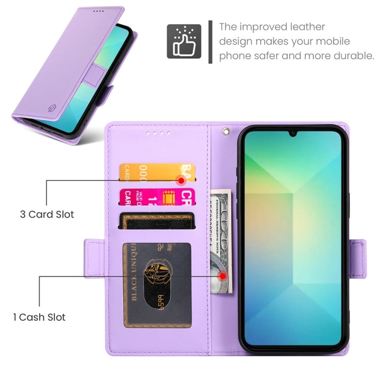 For Samsung Galaxy A06 4G / 5G / A07 4G Side Buckle Magnetic Frosted Leather Phone Case