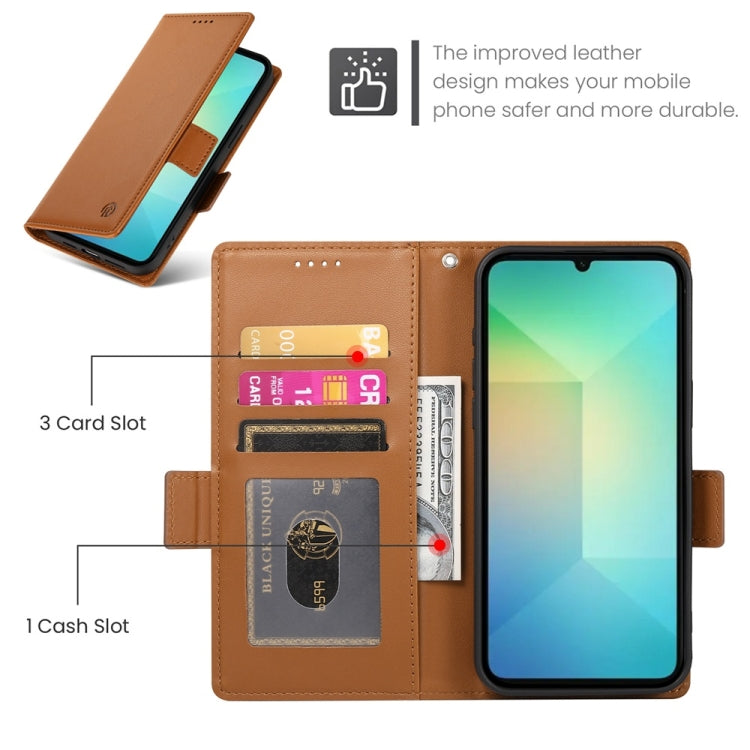 For Samsung Galaxy A06 4G / 5G / A07 4G Side Buckle Magnetic Frosted Leather Phone Case