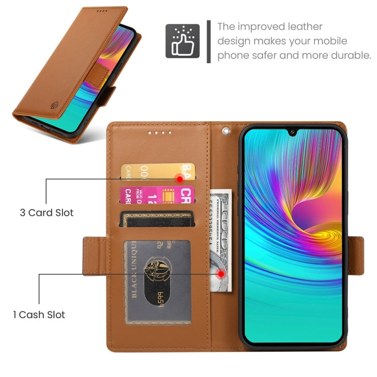 For Samsung Galaxy A16 5G Side Buckle Magnetic Frosted Leather Phone Case